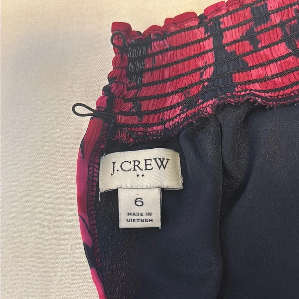 J. Crew Factory Red and Black Ruffled Sheath Dress - Picture 4 of 11